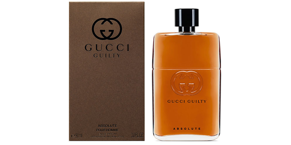 GUCCI. GUCCI GUILTY ABSOLUTE ist ein neuer, rebellischer Duft, der sich ab dem ersten Auftragen auf die Haut nicht verändert. Eine einzigartige Symbiose aus einem speziellen Woodleather™-Akkord und Goldenwood™, einem neuen natürlichen Extrakt der Nootka-Zypresse, mit Patschuliölen, Vetiver, frischem und erdigem Gras und extrem trockenen, holzigen Noten mit Tiefe und Komplexität zeichnet das Eau de Parfum aus.
